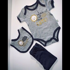 3 PIECE SET BABY BOY 3-6/6-9MONTHS DUCK D